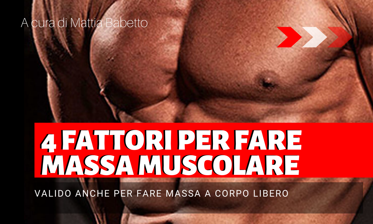 Come fare massa muscolare in poco tempo – I 4 FATTORI!