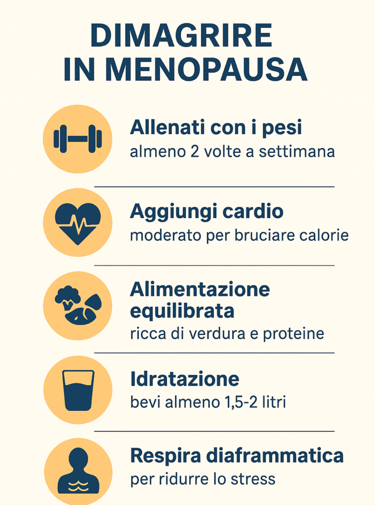 dimagrire velocemente in menopausa